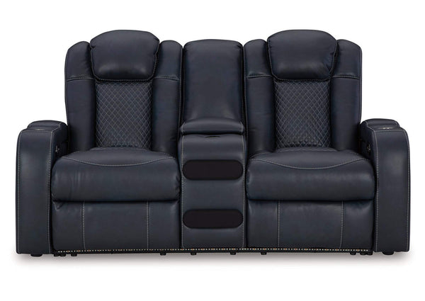 Fyne-Dyme Power Reclining Loveseat With Console