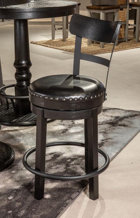 Valebeck Tall UPH Swivel Barstool Black