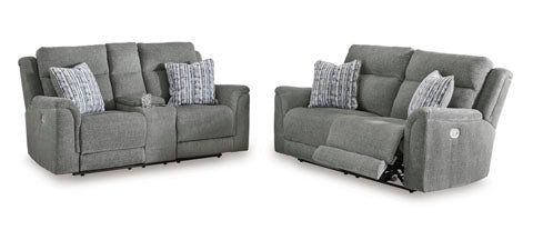 Overflow Adjustable Headrest Power Recliner Sofa and Loveseat