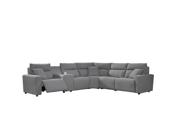 Modmax 6-Piece Power Reclining Sectional - Salt and Pepper
