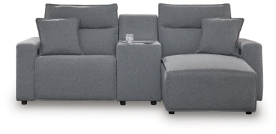 Modmax 3-Piece Power Reclining Sectional with Chaise - Salt and Pepper