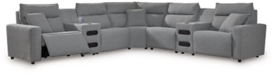 Modmax 7-Piece Power Reclining Sectional with Chaise - Salt and Pepper