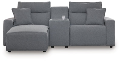 Modmax 3-Piece Power Reclining Sectional with Chaise - Salt and Pepper