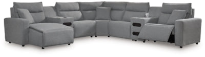 Modmax 7-Piece Power Reclining Sectional with Chaise - Salt and Pepper