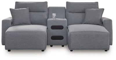 Modmax 3-Piece Power Reclining Sectional with Chaise - Salt and Pepper