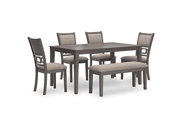 Wrenning Dining Table and 4 Chairs and Bench (Set of 6)