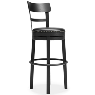 Valebeck Tall UPH Swivel Barstool - Black