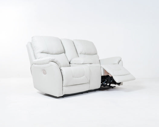 Dellington Power Recliner Loveseat With Console Adjustable Headrest  Coconut