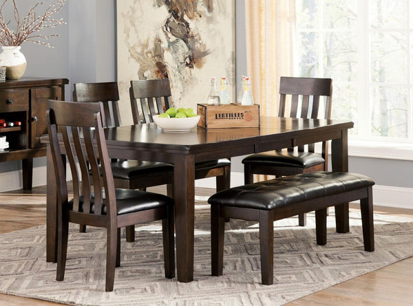 Hadiggan RECT Dining Room EXT Table with Chairs and Bench