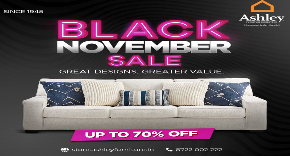 Black November Sale: Get Up to 70% Off on Furniture at Ashley Furniture