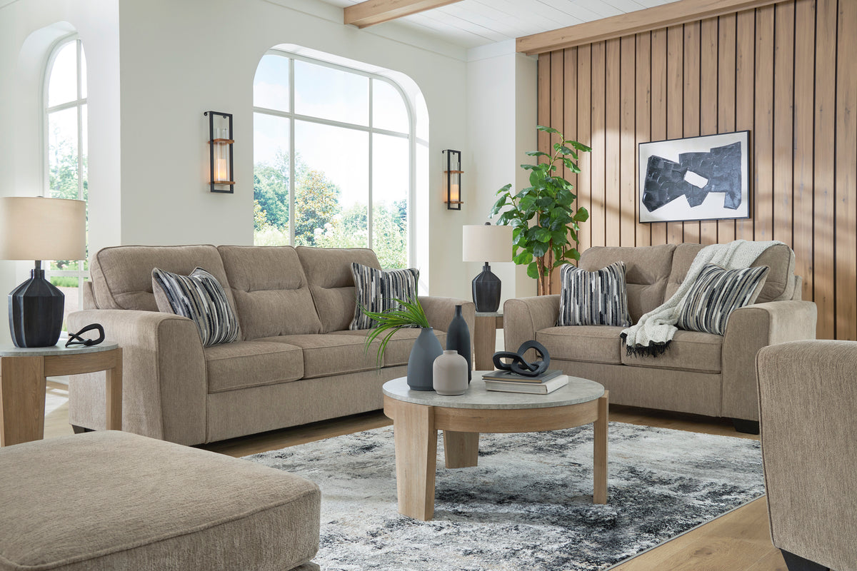 Olten Sofa and Loveseat - Mocha - image 5