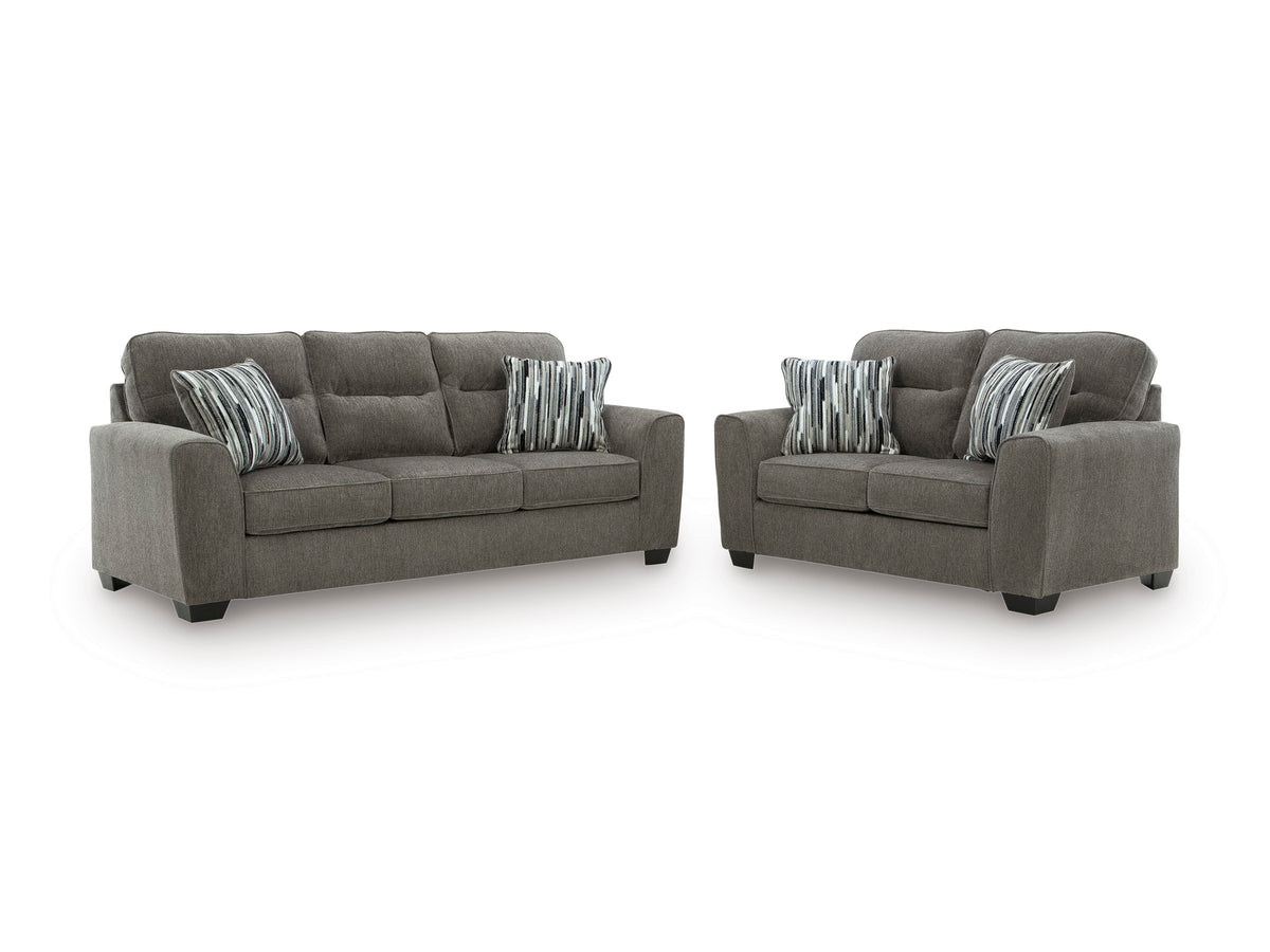 Olten Sofa and Loveseat - Graphite - image 1