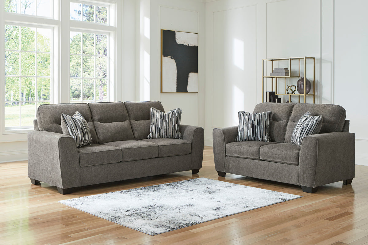 Olten Sofa and Loveseat - Graphite - image 2
