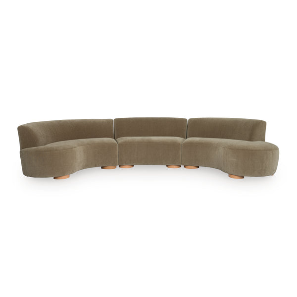 LaraRosa 3-Piece Sectional with RAF Chaise - Sable