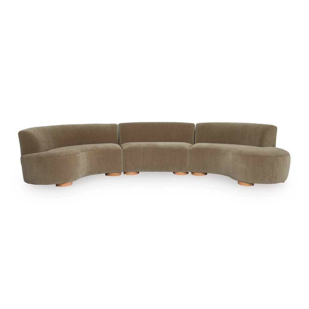 LaraRosa 3-Piece Sectional with RAF Chaise - Sable