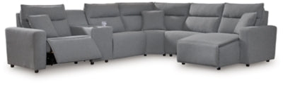 Modmax 6-Piece Power Reclining Sectional with Chaise - Salt and Pepper