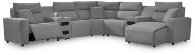 Modmax 7-Piece Power Reclining Sectional with Chaise - Salt and Pepper