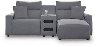 Modmax 3-Piece Power Reclining Sectional with Chaise - Salt and Pepper