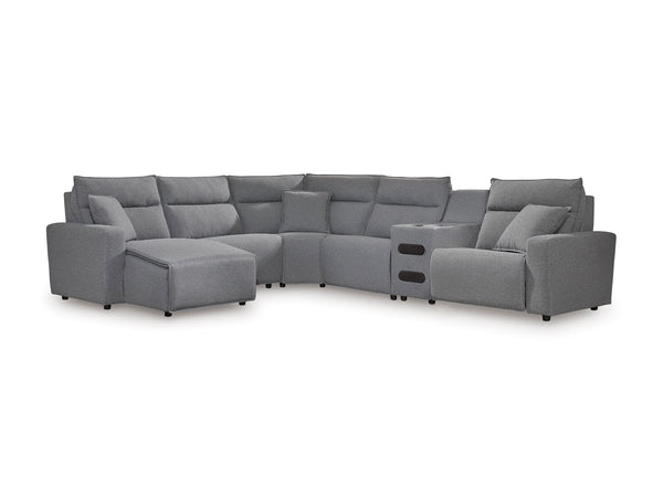 Modmax 6-Piece Reclining Sectional with Chaise and Audio Console
