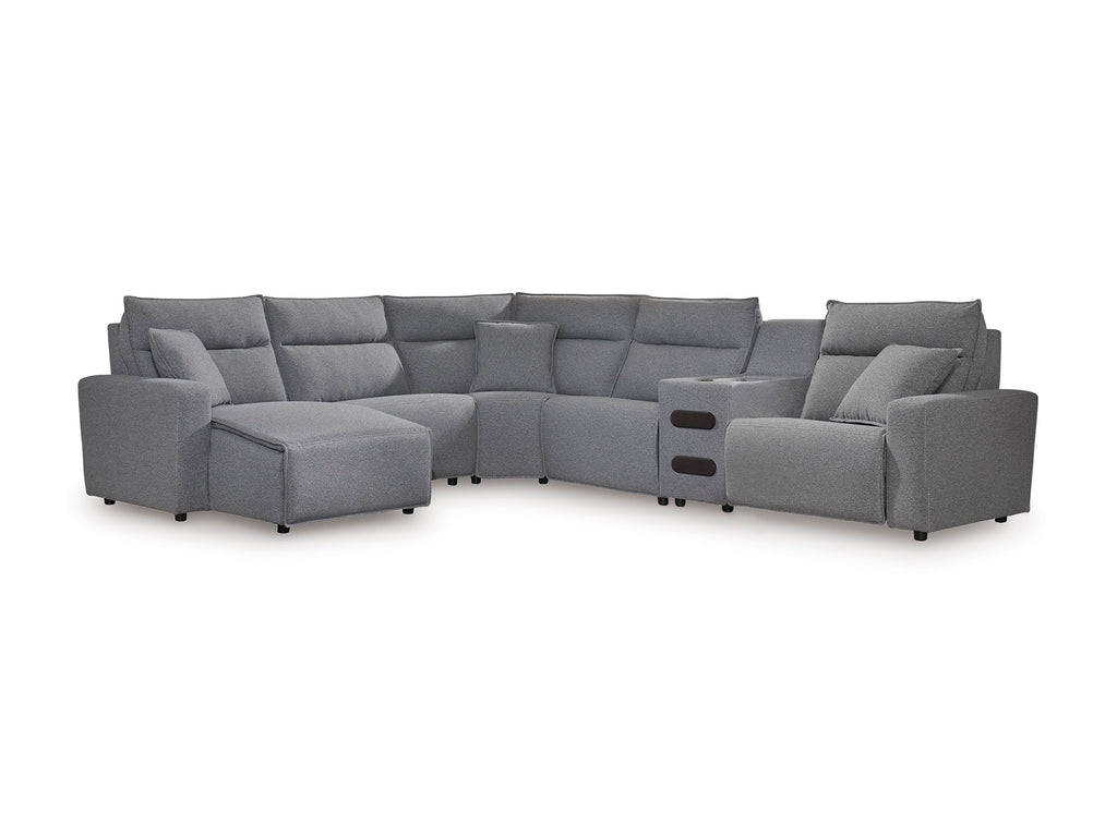 Modmax 6-Piece Reclining Sectional with Chaise and Audio Console