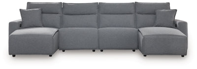 Modmax 4-Piece Power Reclining Sectional with Chaise - Salt and Pepper