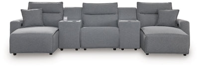 Modmax 5-Piece Power Reclining Sectional with Chaise - Salt and Pepper4
