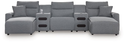 Modmax 5-Piece Power Reclining Sectional with Chaise - Salt and Pepper