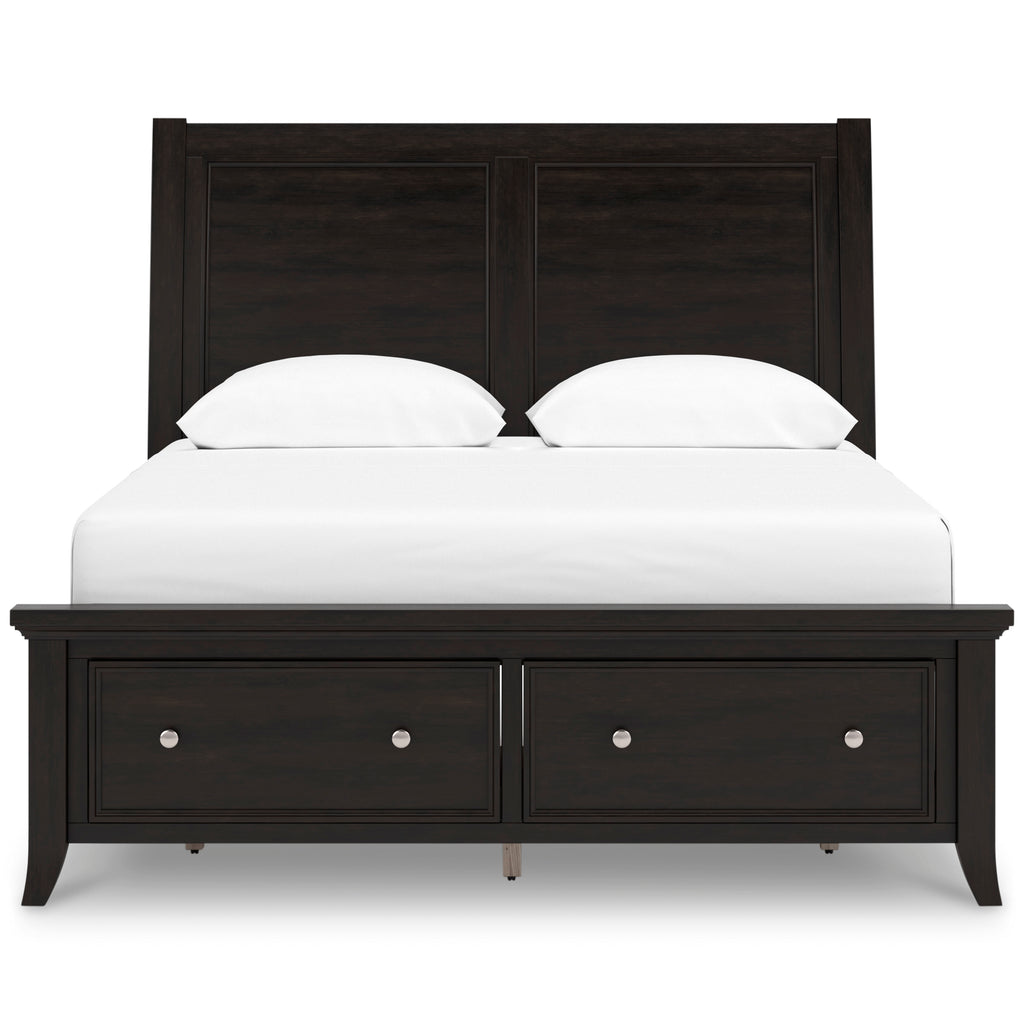 Bambori Queen Sleigh Storage Bed - Dark Brown
