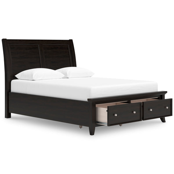 Bambori California King Sleigh Storage Bed - Dark Brown