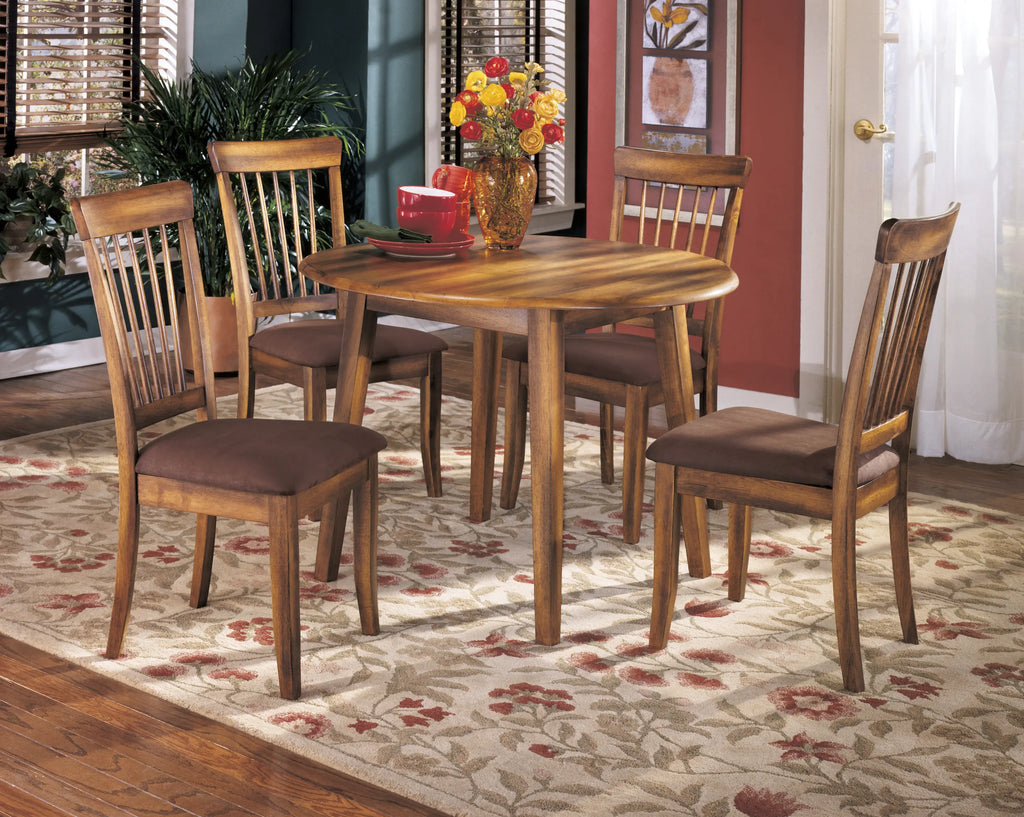 BERRINGER DINING DROP LEAF TABLE AND CHAIRS(SET OF 5)