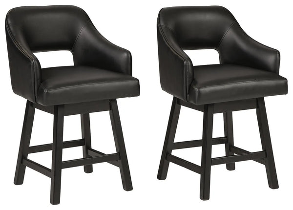 Tallenger Counter Height Bar Stool - Black/Dark Brown