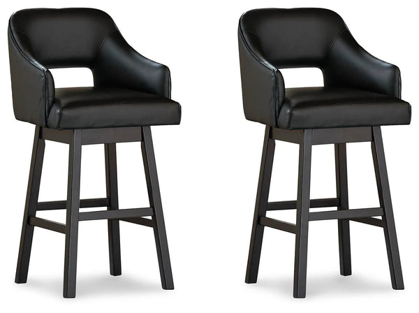 Tallenger Bar Height Bar Stool - Black/Dark Brown