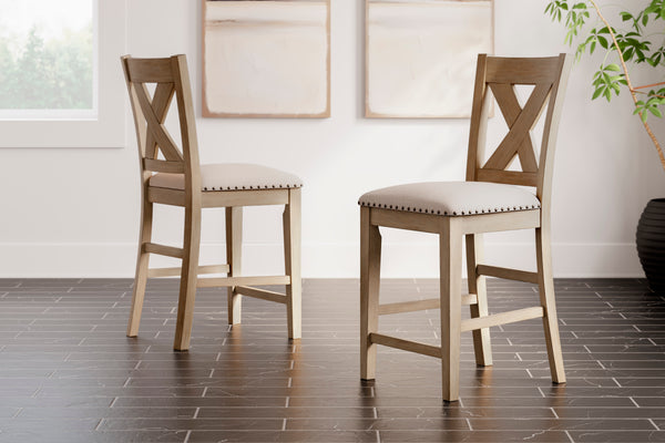 Sanbriar Counter Height Bar Stool (Set of 2) - Light Brown