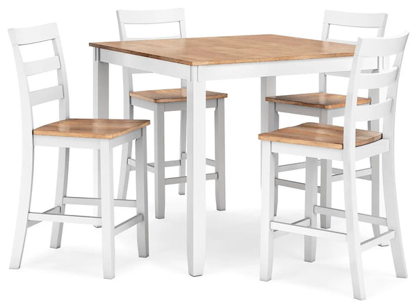 Gesthaven Counter Height Dining Table and 4 Barstools - Natural White