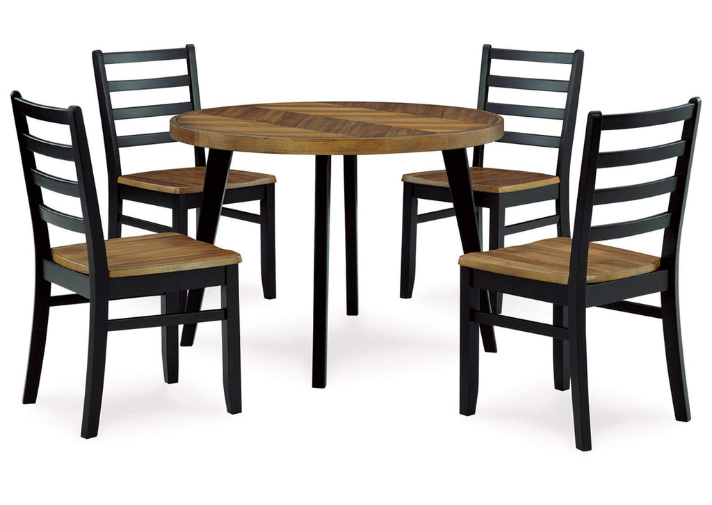 Blondon Dining Table and 4 Chairs (Set of 5)