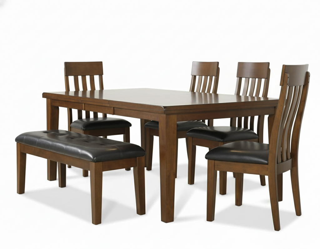 Ralene Dining Table and 4 Chairs and Bench