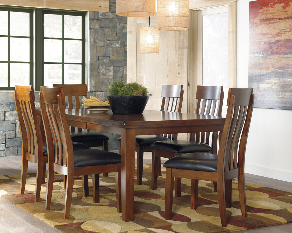 RALENE DINING EXTENSION TABLE AND CHAIRS(SET OF 7)