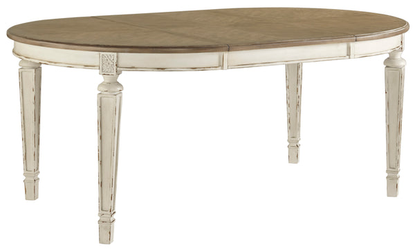 REALYN DINING EXTENSION TABLE AND CHAIRS(SET OF 7)