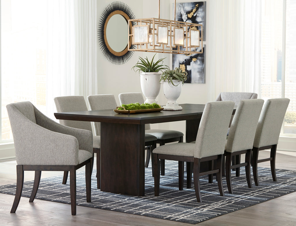 Bruxworth Dining Extension Table & Chairs (Set of 9)