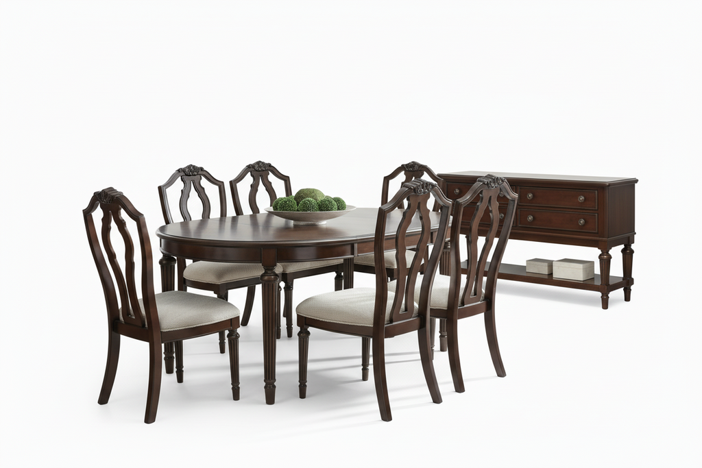 Lavinton Dining Table & 6 Chairs With Room Server (Set of 8)