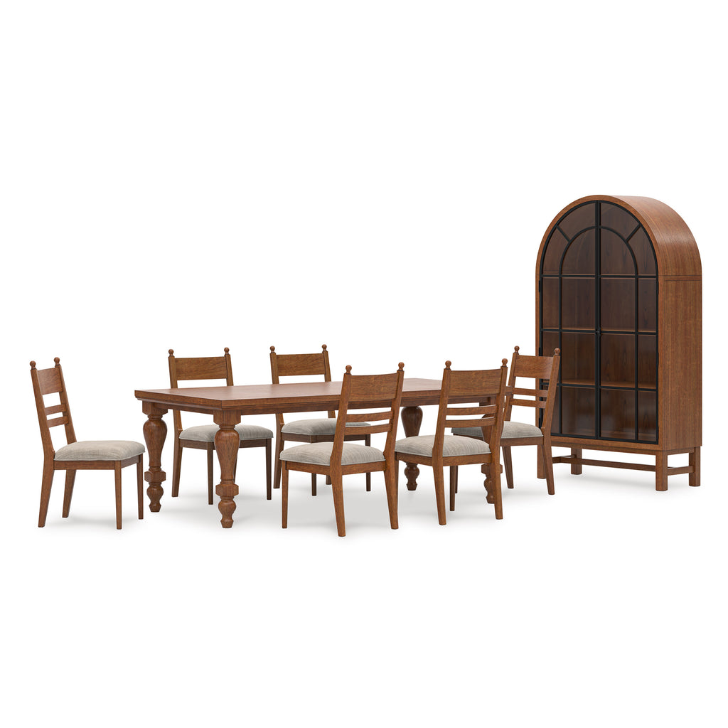 Chadworth Dining Table & 6 Chairs With Display Cabinet (Set of 8)