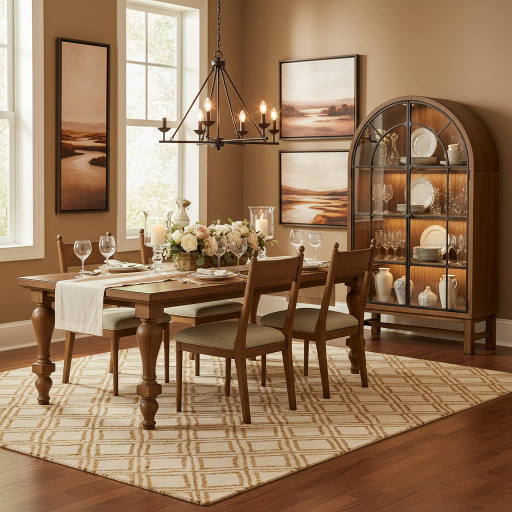 Dining Set Display Chadworth Dining Table & 4 Chairs With Display Cabinet (Set of 6 ...