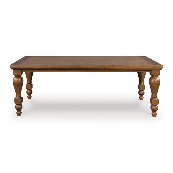 Wooden table with turned legs on a white background