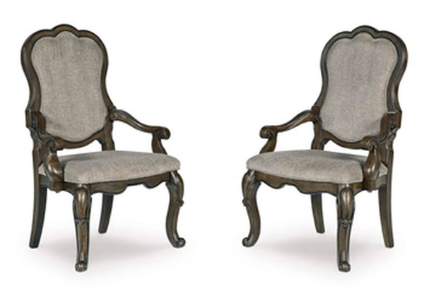 Maylee Dining Arm Chair (Set of 2) - Dark Brown
