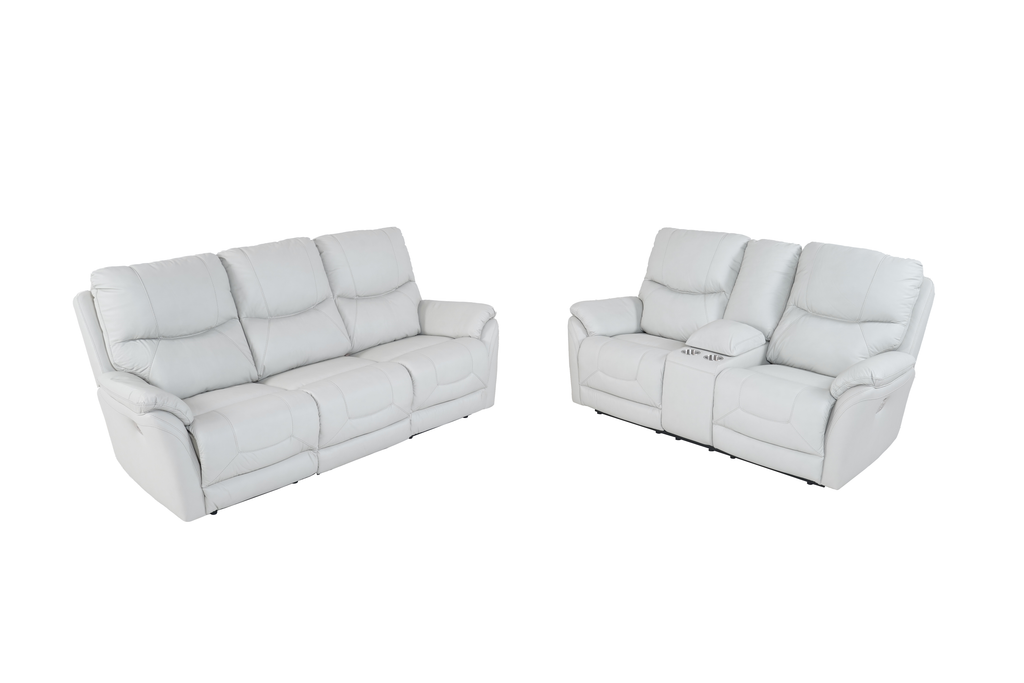 Dellington Power Recliner Sofa And Loveseat(Console) With Adjustable Headrest - Coconut