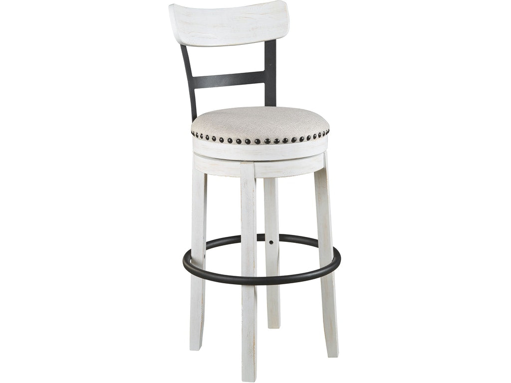 Valebeck Tall Uph Swivel Barstool(White)
