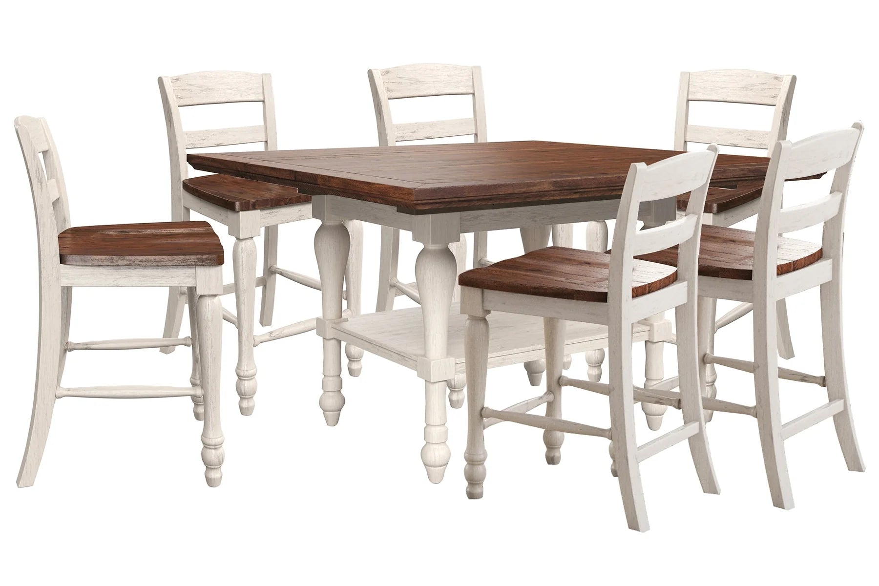 Marlaina Counter Height Dining Extension Table and Chairs Set of 7