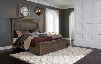 Johnelle King Panel Bed with Storage Bench